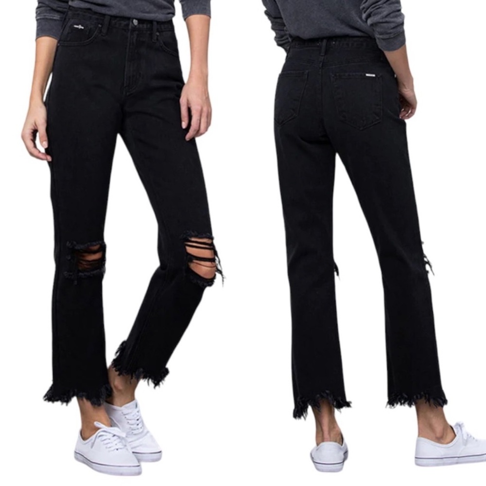 Insane gene size 9 /28 Chic Black Distressed  Jeans 28” inseam